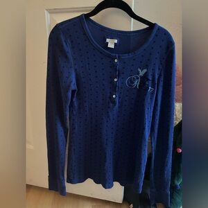 American Eagle Outfitters Navy Long Sleeve Tee